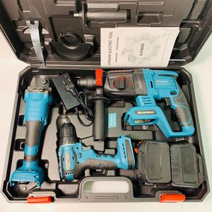 Set of 3pcs Combination <b>Power</b> <b>Tool</b> Kits Rechargeable Lithium Hammer Drill Brushless Angle Cordless Impact Drill - Product Image 4