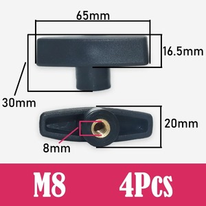 Diámetro de la Cabeza M6 65 # Tuercas de apriete manual tipo T de baquelita con cabeza de plástico, tuercas ciegas con orificio para el pulgar - Product Image 3