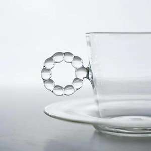 Ensemble <span class=keywords><strong>tasse</strong></span> <span class=keywords><strong>à</strong></span> <span class=keywords><strong>thé</strong></span> et soucoupe <span class=keywords><strong>en</strong></span> <span class=keywords><strong>verre</strong></span> borosilicate <span class=keywords><strong>transparent</strong></span> personnalisé fabriqué <span class=keywords><strong>à</strong></span> la main résistant <span class=keywords><strong>à</strong></span> la chaleur avec poignée unique - Product Image 4