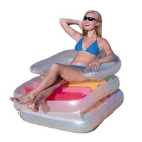 Chaise longue gonflable 2 en 1 Flotteurs de piscine gonflables pliables pour le plaisir de l'été