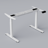 Rangka Meja Kerja Modern Berbahan Logam Tiga Tingkat dengan Motor Ganda - Ergonomis, Tahan Lama, Tinggi Dapat Disesuaikan, untuk Kantor Rumah, Garansi 2 Tahun