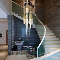 Haut Plafond Lustre Pendentif Lumières Moderne De Luxe Extra Large LED long Hôtel Halls Villa Escalier Escalier Cristal Lustre