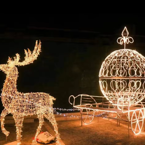 Reno navideño LED para exteriores con trineo, resistente al agua IP44 IP65, para decoración de calles y jardines. - Product Image 3