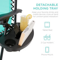 Fauteuil de loisirs robuste et durable CE, fauteuil inclinable à gravité zéro équipé d'un coussin et d'un porte-gobelet