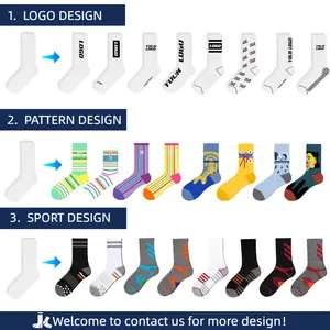 Baixo MOQ meias de algodão respirável personalizadas com logotipo padrão clássico personalizado