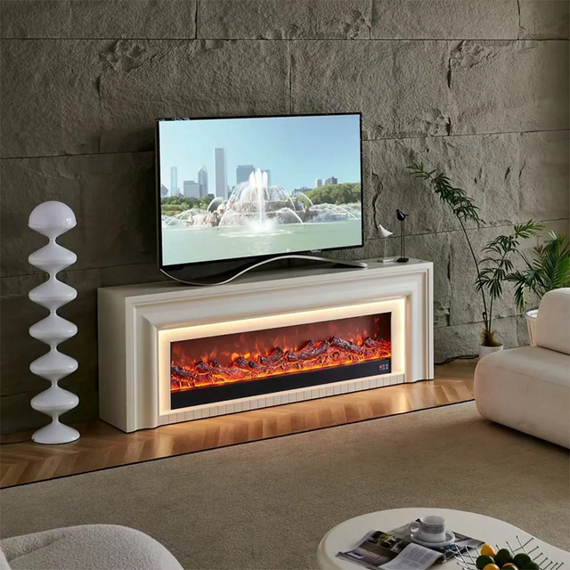 Modern 120cm Ultra Thin Wall Mount Electric Fireplace with 7 RGB Adjustable Flame & Remote Control Heater Home Decor