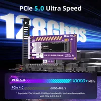 JEYI Kartu Adaptor PCIe 5.0 ke M.2 NVMe 128Gbps Kecepatan Ultra Tinggi Didukung Slot x4 x8 x16 Siap Pakai 22110 2280 2260 2242 2230 SSD OEM
