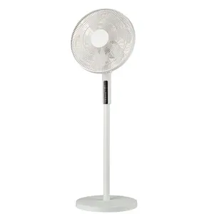 16-Inch Electric Oscillating Stand Fan with 7-Blades and Remote Control for Household and Hotel Use Made of Plastic