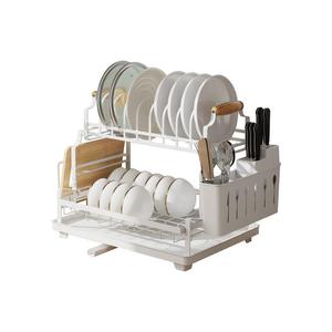 Escurridor de platos multifuncional para cocina, para platos, palillos, gabinetes, caja de almacenamiento doméstica, fregadero, doble capa - Product Image 5