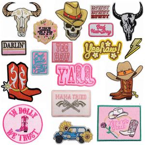 Patchs thermocollants et brodés sur mesure pour chapeaux de cowboy, découpés au laser, à coudre ou à repasser pour casquettes de camionneur - Vente en gros - Product Image 1