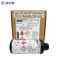 Tinta UV Agfa Sicura Jet ODK Negra para Impresora de Inyección de Tinta con Cabezal Ricoh Gen5, Impresión de Códigos de Barras y Códigos QR