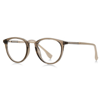 Monturas de Gafas Redondas de Negocios para Hombre, Gafas con Protección Anti Luz Azul, Diseño de Marca, Lentes Ópticas para Miopía, TR90