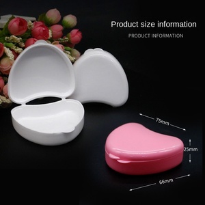 Wholesale Cute Small Heart-Shaped Denture Tray <b>Box</b> <b>Plastic</b> Dental <b>Storage</b> Container for Cleaning Filling Teeth Equipments Manual - Product Image 4