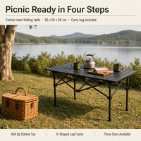 Table de pique-nique pliable légère taille S, moderne, pour jardin, salle à manger, mobilier d'extérieur portable, école, camping, prix abordable