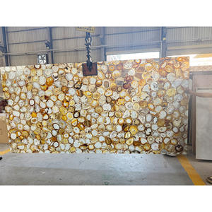 SHENGYAO 럭셔리 광택 원석 준 보석 천연 회색 마노 돌 큰 석판 - Product Image 5