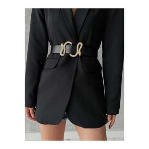 Cinturón de mujer con hebilla de serpiente, diseño de moda chapado en aleación para uso informal - Product Image 1