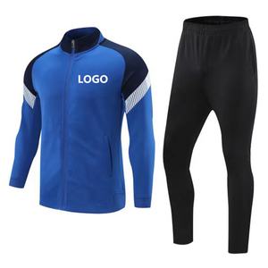 Custom <span class=keywords><strong>Blue</strong></span> Voetbal Team <span class=keywords><strong>Uniform</strong></span> Mannen Kids Voetbal Trainingspak Voetbaljas Broek Jeugd Lange Mouw Voetbal Trainingspakken - Product Image 4