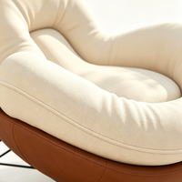 Fauteuil à bascule en forme de poire Tenghang, canapé moelleux, fauteuil inclinable individuel avec base en bois pour salon, chambre à coucher, balcon