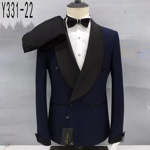 Actual 100% Slim Fit <span class=keywords><strong>vert</strong></span> <span class=keywords><strong>foncé</strong></span> à double boutonnage rayure deux fentes affaires 2 pièces ensemble hommes <span class=keywords><strong>marié</strong></span> mariage affaires costumes MSY331 - Product Image 6