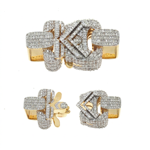 RB Gems Customizable Trendy Hip Hop Lock Pendant Rose Gold Yellow Gold Diamond Christian Symbol for Gift Parties Engagements MEN - Product Image 1
