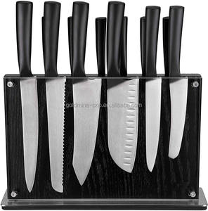 <span class=keywords><strong>Noir</strong></span> Center-Ville Magnétique Couteau Bloc Universel De Stockage Pour jusqu'à 16 - 18 Couverts Teinté Ébène Rouge Chêne et Acrylique Bouclier - Product Image 2