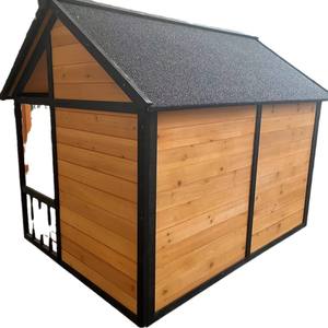 인기 판매 야외 원목 반려동물 집 버튼 잠금 반려견 빌라 친환경 강아지 하우스 - Product Image 5