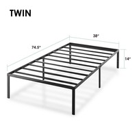 Lit simple pliable moderne avec grande plate-forme en acier doux Base de matelas amovible Lit double d'hôtel en bois de fer