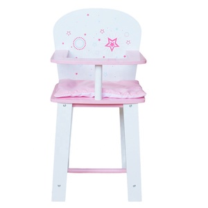 Meubles de chambre de poupée en <span class=keywords><strong>bois</strong></span> de qualité supérieure siège souple haute <span class=keywords><strong>chaise</strong></span> d'alimentation pour poupées - Product Image 1
