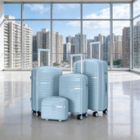 Ensemble de bagages en PP anti-rayures approuvé par la TSA, valise cabine robuste à double roulettes, valise de voyage imbriquée de luxe