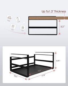 Cesta de estantería moderna de Metal montada en la pared, estante de organización colgante, estante de almacenamiento para cocina, despensa, armario, Mostrador de escritorio - Product Image 4