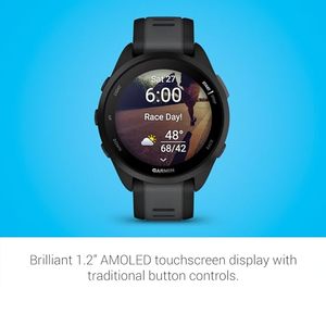 Garmin Forerunner 165, montre connectée de course à pied, écran AMOLED couleur, métriques d'entraînement et informations sur la récupération, noir - Product Image 3
