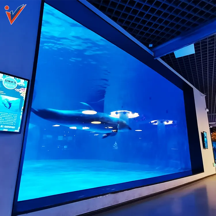 Akuarium besar, ukuran besar tebal gaya Modern bahan akrilik bulat besar akrilik hiu gratis tangki ikan