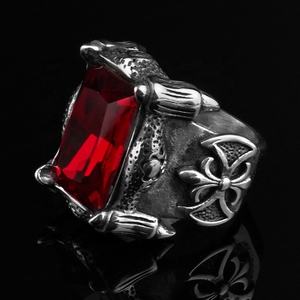 Anillos de Piedras Grandes con Diseños de Rubíes para Hombre y Mujer, Joyería de Acero Inoxidable, Fabricación al por Mayor - Product Image 2