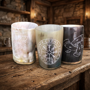 Real Viking Horn Beer Mug Handmade India Vintage Design 500ml Dishwasher <b>Microwave</b> Safe B.S International Hiking Parties Camping - Product Image 3