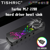 TISHRIC-Radiateur ARGB M2 SSD avec ventilateur turbo pour Solid State Drive de 2280 M2