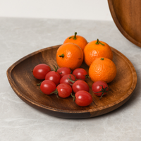 Creatieve Acacia Trays Sets Op Maat Gemaakt Ontwerp Rond Onregelmatig Ovaal Serviesgoed Massief Houten Borden Voor Fruit Dessertbrood