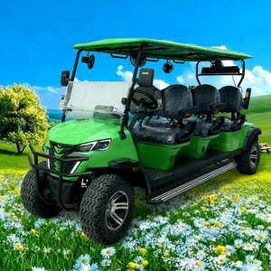 Carrito de Golf Eléctrico Elevado Verde de 3-4 Plazas con Escalones Laterales, Certificado CE, Alcance de 90 km, para Visitas Turísticas en Zonas Panorámicas - Product Image 1