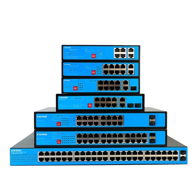 OEM/ODM Network Ethernet Fiber 2 Sfp 10/100/1000m Full Gigabit Managed 4 8 16 24 48 Port PoE Switch for CCTV