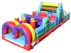 Carnival khổng lồ lâu đài bouncy đầy màu sắc PVC chướng ngại vật bơm hơi cho bữa tiệc sân sau bao gồm phụ kiện quạt gió vận chuyển bằng đường biển - Product Image 2