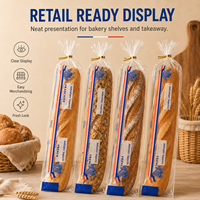 Sacs à pain micro-perforés en plastique BOPP de qualité alimentaire pour boulangerie, sacs à baguette