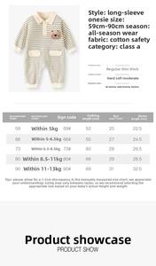 Mono de otoño <span class=keywords><strong>para</strong></span> bebé recién nacido, Pelele de manga larga de algodón puro con tejido de punto fino, bonito Atuendo <span class=keywords><strong>para</strong></span> exteriores <span class=keywords><strong>para</strong></span> ropa de bebé de primavera - Product Image 3