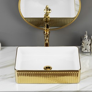 Yiti อ่างล้างหน้าเซรามิกเคลือบทรงรีขนาดเล็กห้องน้ำแบบบูรณาการเคาน์เตอร์สี่เหลี่ยมไม่มีรูผลิตจากเซรามิกเคลือบจาก Chaozhou - Product Image 2