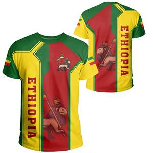 2024 Thiết Kế Mới Ethiopian Cờ Thiết Kế Người Đàn Ông Của T-Shirt In Trên Nhu Cầu Sư Tử Của <span class=keywords><strong>Zion</strong></span> Thiết Kế Áo Sơ Mi Bán Buôn Thăng Hoa Dành Cho Người Lớn Tees - Product Image 4