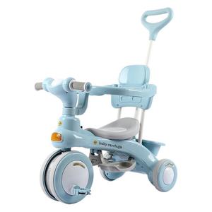 Tricycle enfant bleu, poussé ou à roulettes, pour enfants de 2 à 4 ans, avec roues en mousse - Product Image 1