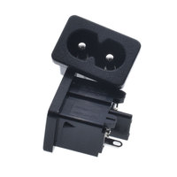 Toma de corriente C8 de 110V, 2 pines, montaje en PCB, Reino Unido/EE. UU./UE/AU, enchufe estándar para aplicaciones industriales con toma de CA de entrada macho de 110V