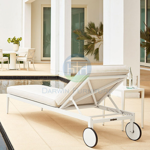 Chaise de lit de salon de piscine Darwin <span class=keywords><strong>avec</strong></span> <span class=keywords><strong>roue</strong></span> chaise longue <span class=keywords><strong>avec</strong></span> coussin confortable chaise de <span class=keywords><strong>plage</strong></span> d'hôtel au bord de la piscine mobilier d'extérieur - Product Image 2