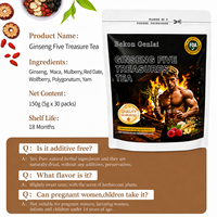 Thé Énergisant 100% Naturel pour Hommes : Vitalité Masculine, Ginseng, Maca, Baies de Goji - Sachets de 5g, 30 Paquets