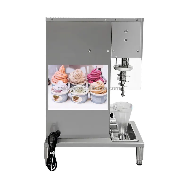自動渦巻きフルーツアイスクリームマシン/本物のフルーツ渦巻きアイスクリームブレンダー/攪拌冷凍ヨーグルトアイスクリームミキサー