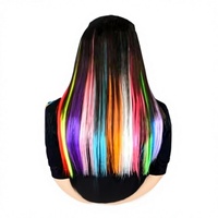 Extensions capillaires colorées à suspendre aux oreilles, bandes tressées teintées, fibres mates haute température, permanentables, en vrac, pour un effet rapide et instantané