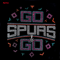 Transfert thermocollant strassé Bling Spurs, motif scintillant « Go Spurs Go » pour les articles de fans de l'équipe sportive